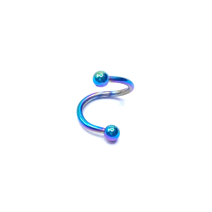 Twisted Spiral Barbell Surgical Steel Blue