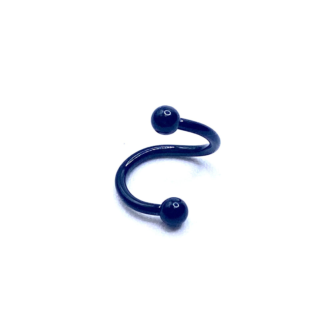 Twisted Spiral Barbell Surgical Steel Black