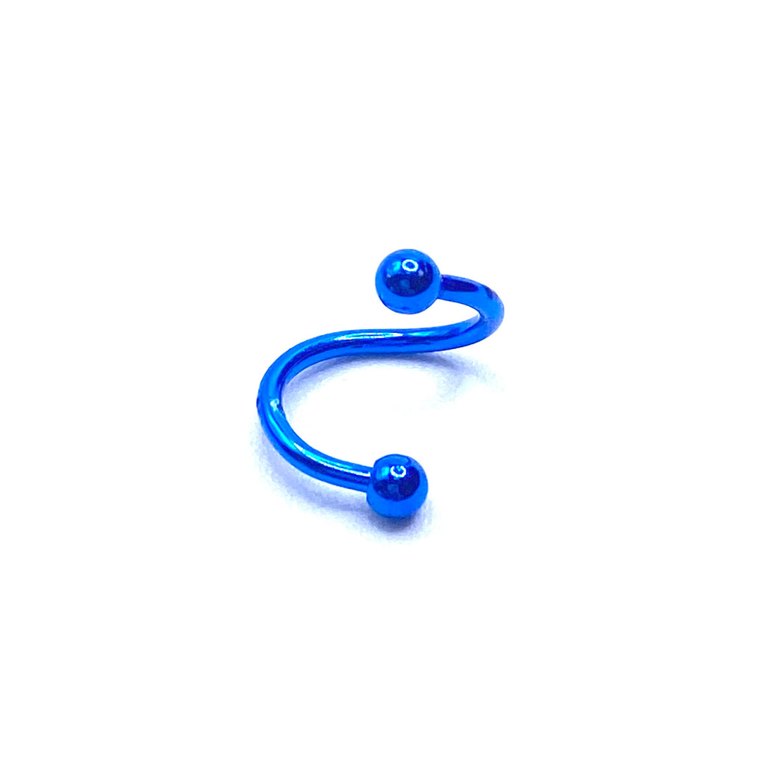 Twisted Spiral Barbell Surgical Steel Blue