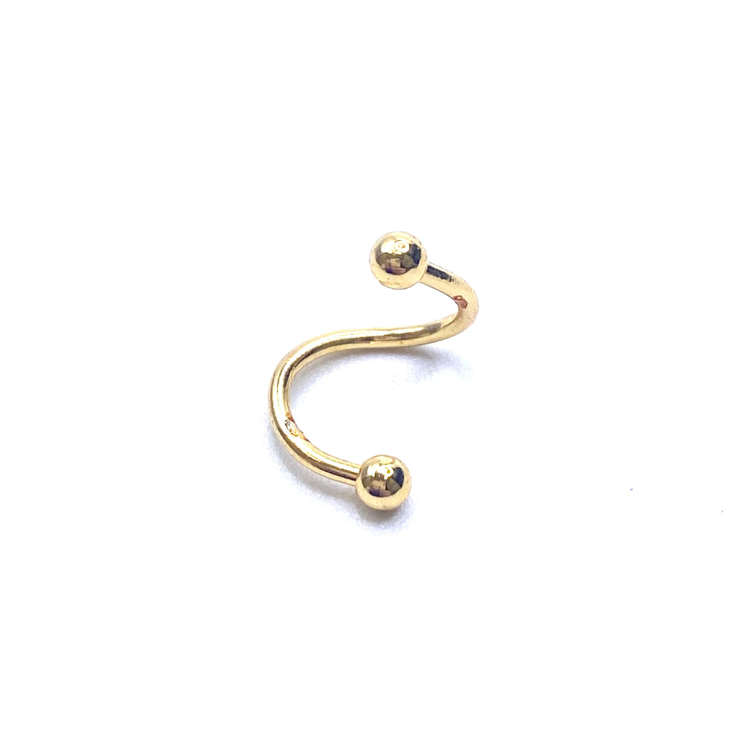 Twisted Spiral Barbell Surgical Steel Gold