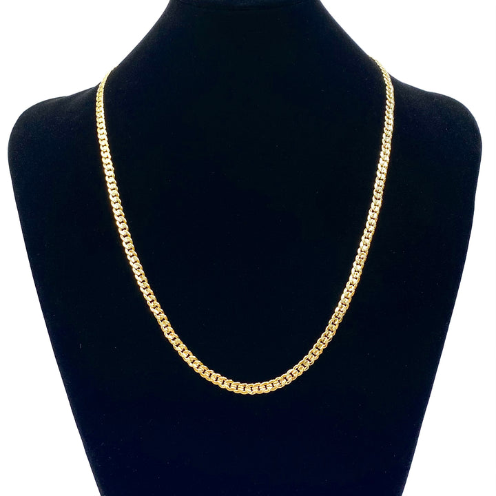 Necklace Cuban Texture Gold Plated