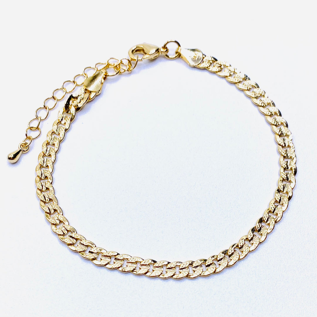 Bracelet Cuban Texture Gold Medium