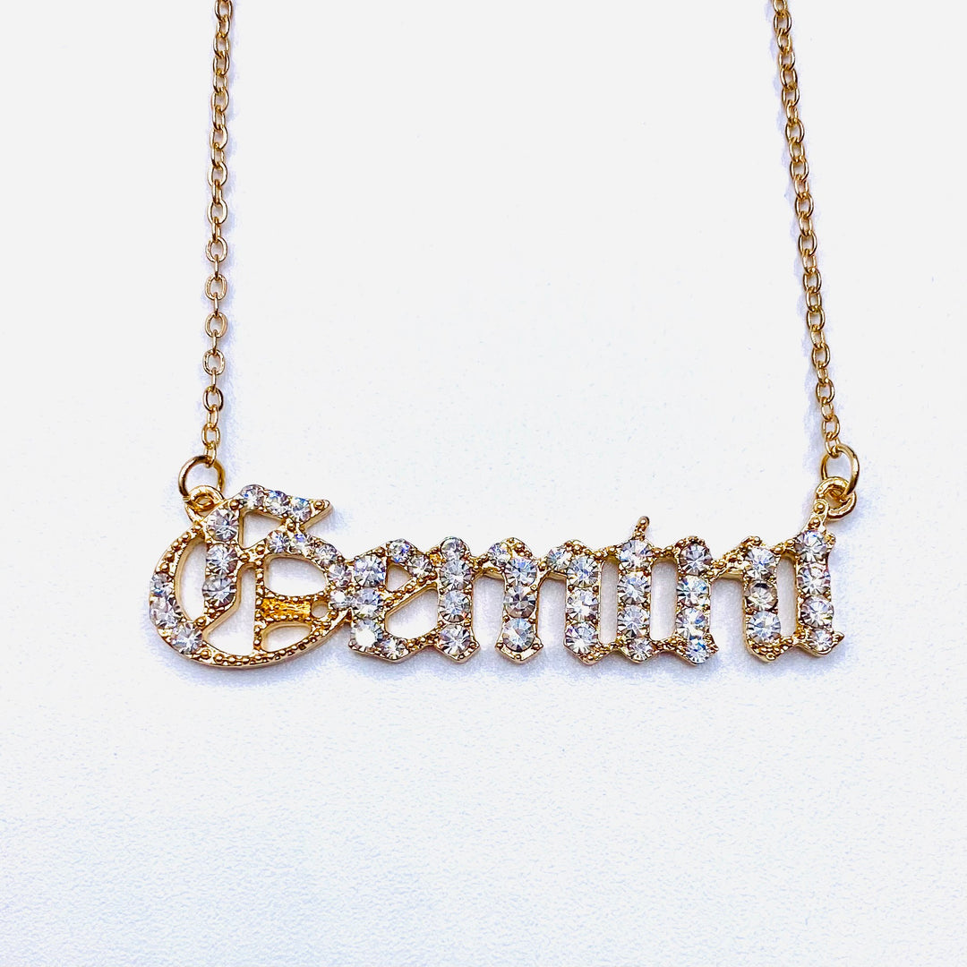 Necklace Charm Zodiac Word Gold