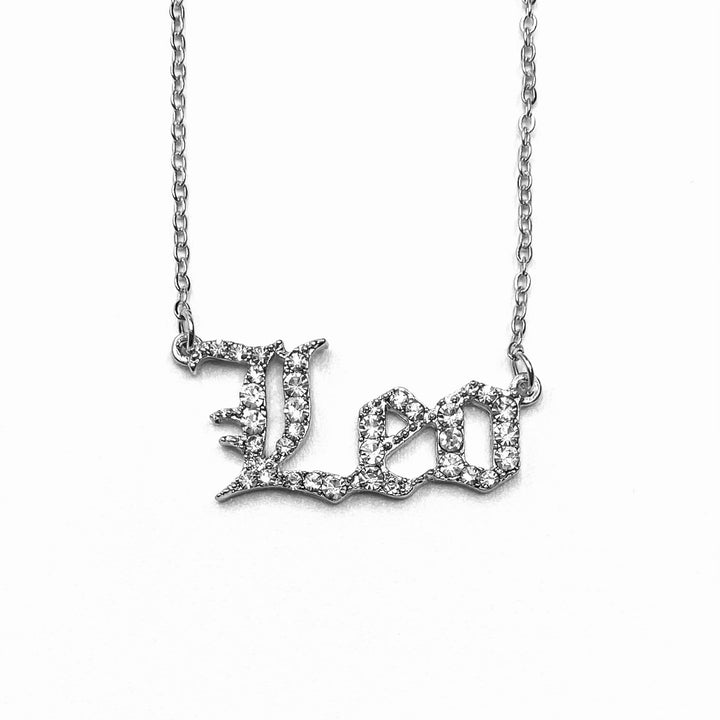 Necklace Charm Zodiac Word Silver