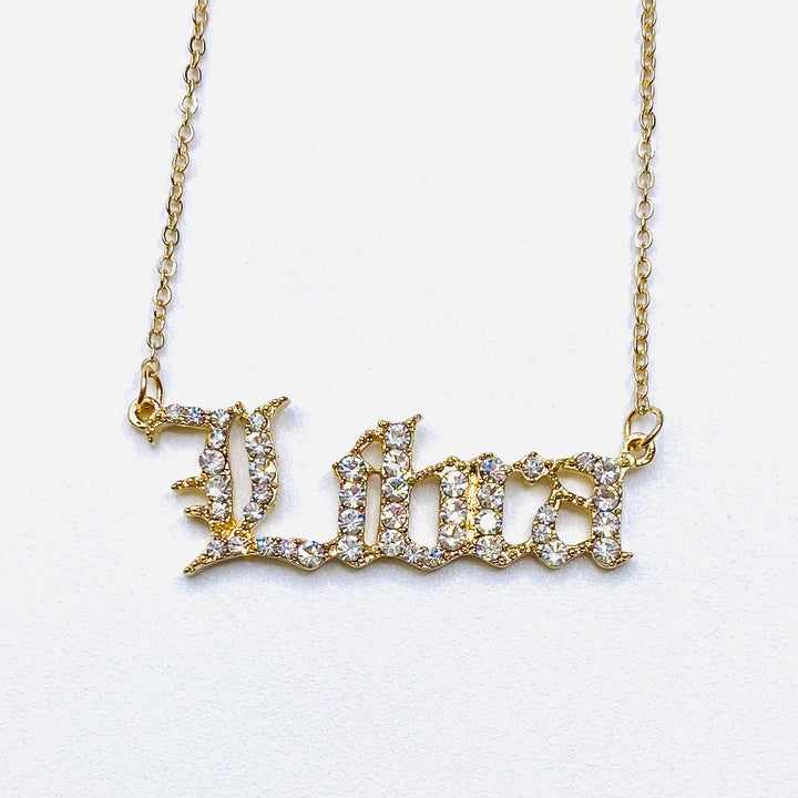 Necklace Charm Zodiac Word Gold