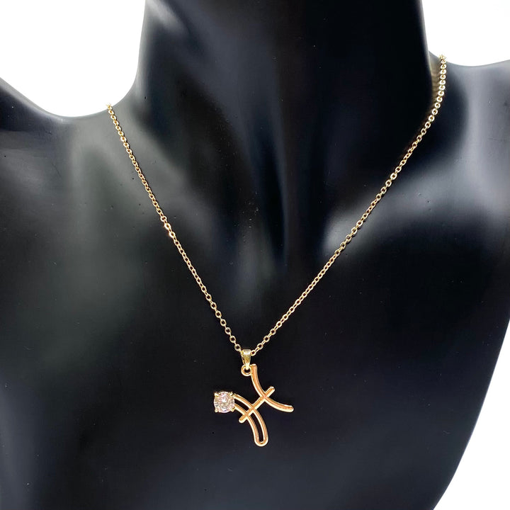 Necklace Charm Zodiac Symbol Gold