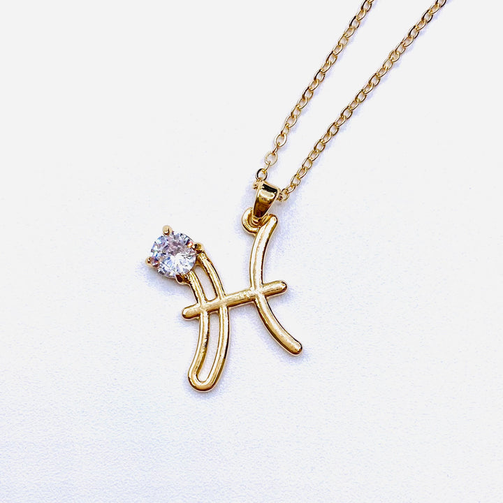 Necklace Charm Zodiac Symbol Gold