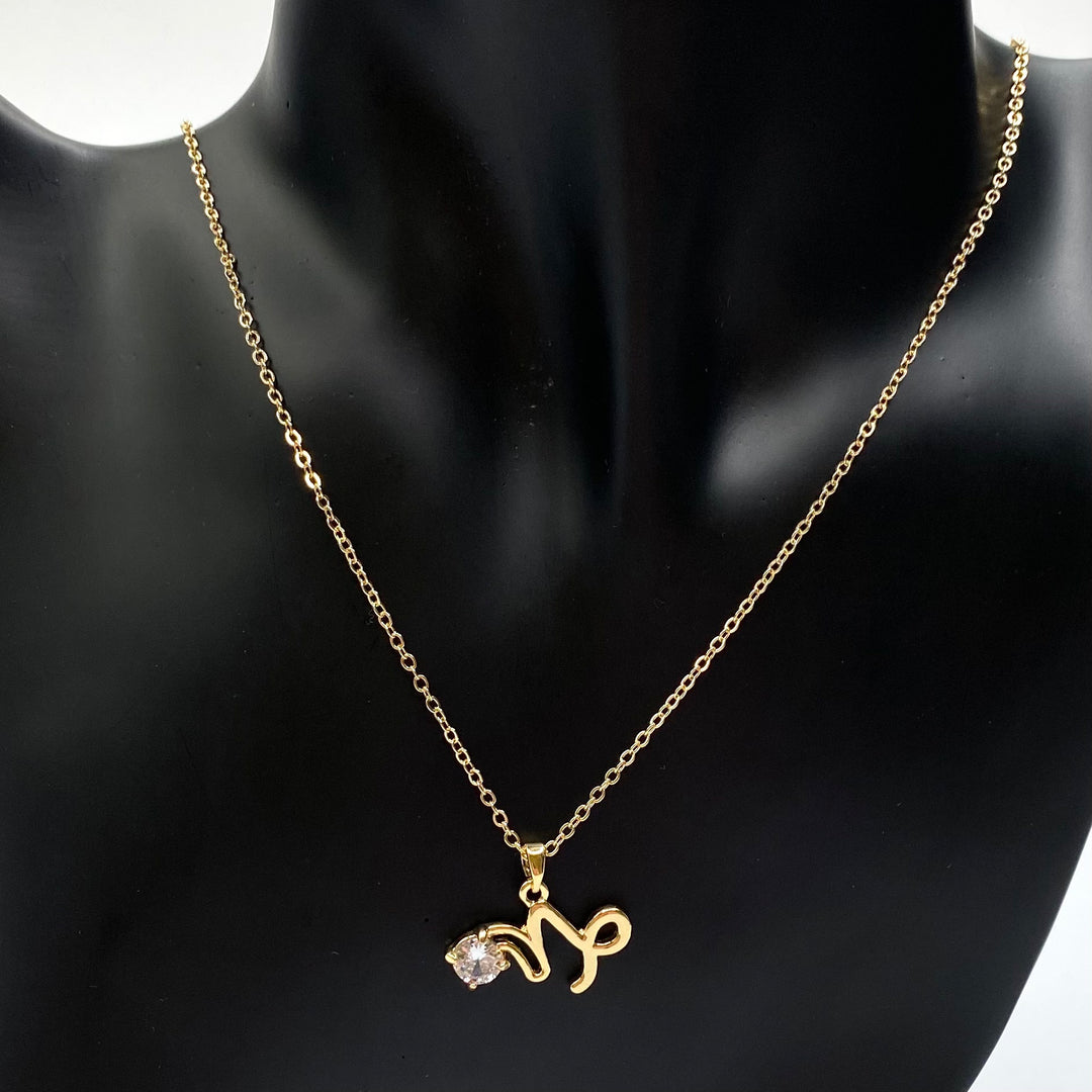 Necklace Charm Zodiac Symbol Gold