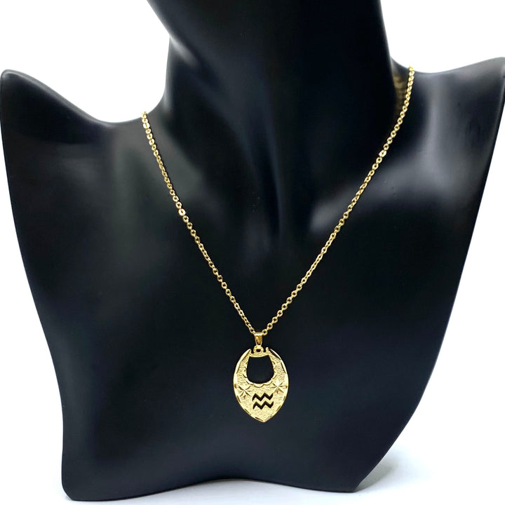 Necklace Zodiac Texture Gold