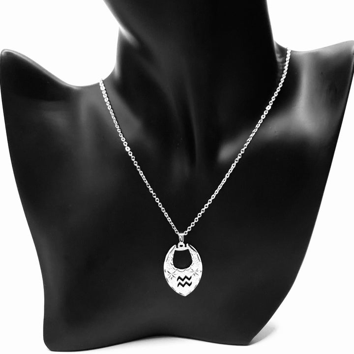 Necklace Zodiac Texture Silver