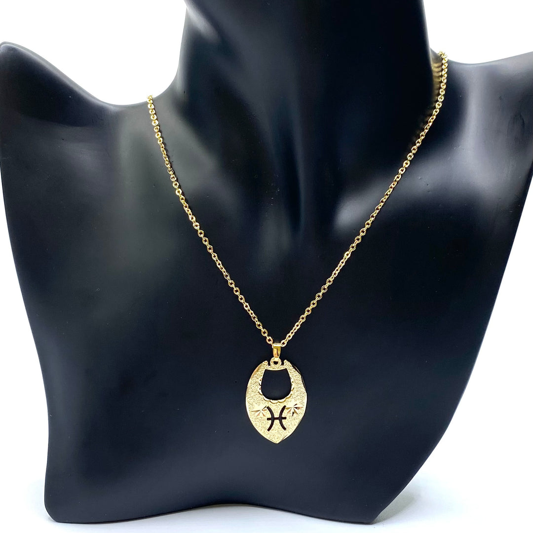 Necklace Zodiac Texture Gold