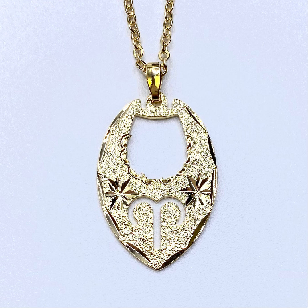 Necklace Zodiac Texture Gold