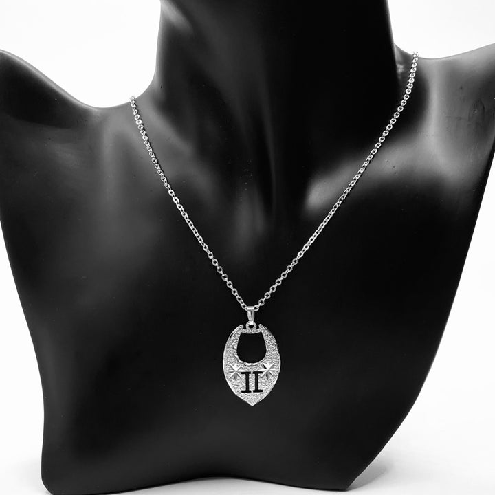 Necklace Zodiac Texture Silver