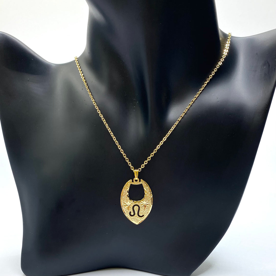 Necklace Zodiac Texture Gold