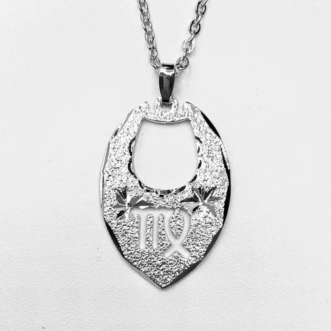 Necklace Zodiac Texture Silver