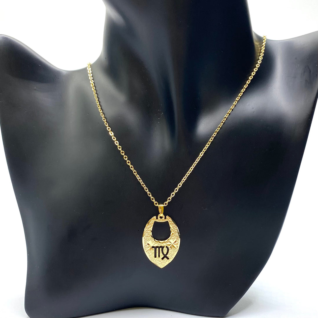 Necklace Zodiac Texture Gold