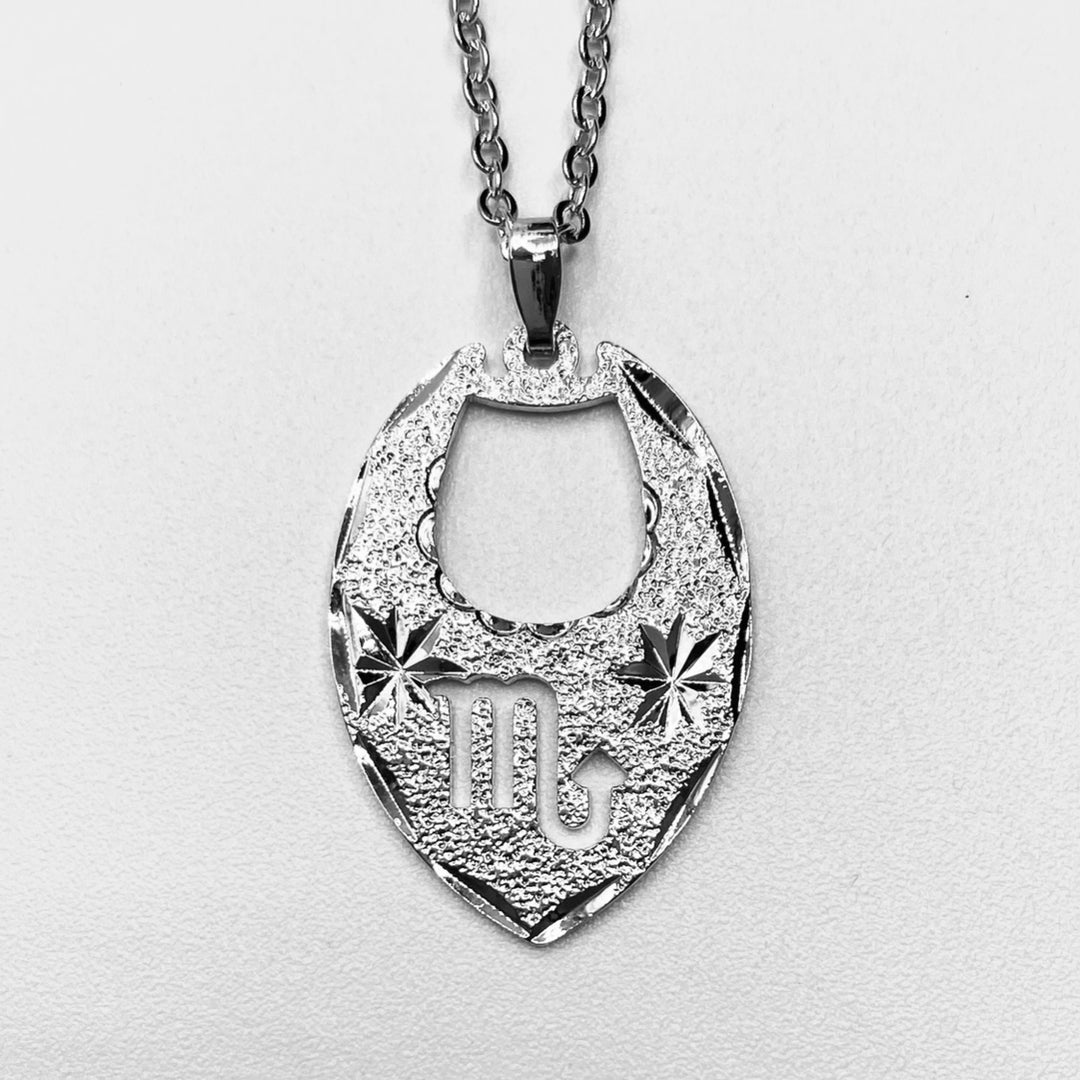 Necklace Zodiac Texture Silver