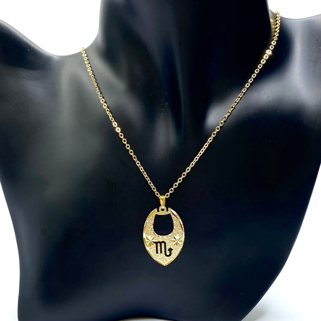 Necklace Zodiac Texture Gold