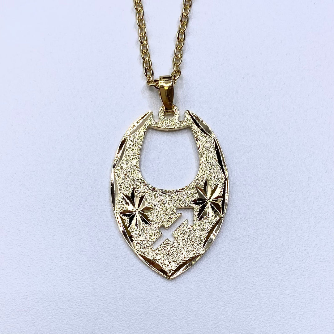 Necklace Zodiac Texture Gold